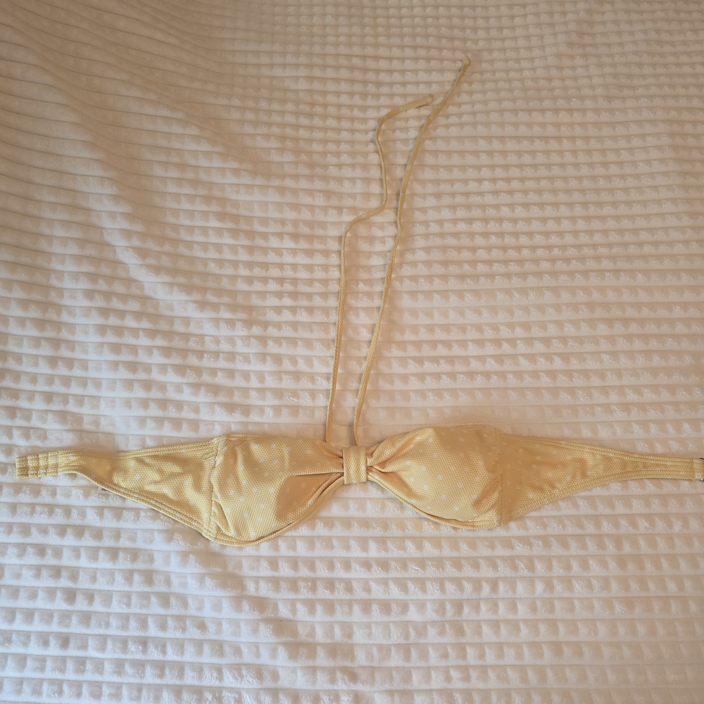 Billabong Yellow Polka Dot Bandeau Bikini Top